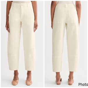 Everlane The Utility Barrel Pant Size 0 Bone Organic Cotton